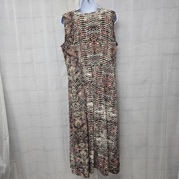 Kasper Dress Grunge Maxi Sleeveless Whimsigoth Snakeskin Green Orange LP - Picture 6 of 10